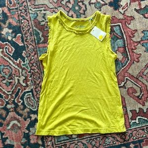 Mini Boden ruffle tank top in yellow 11-12